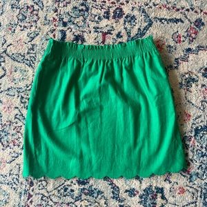 Green J.Crew scallop skirt
